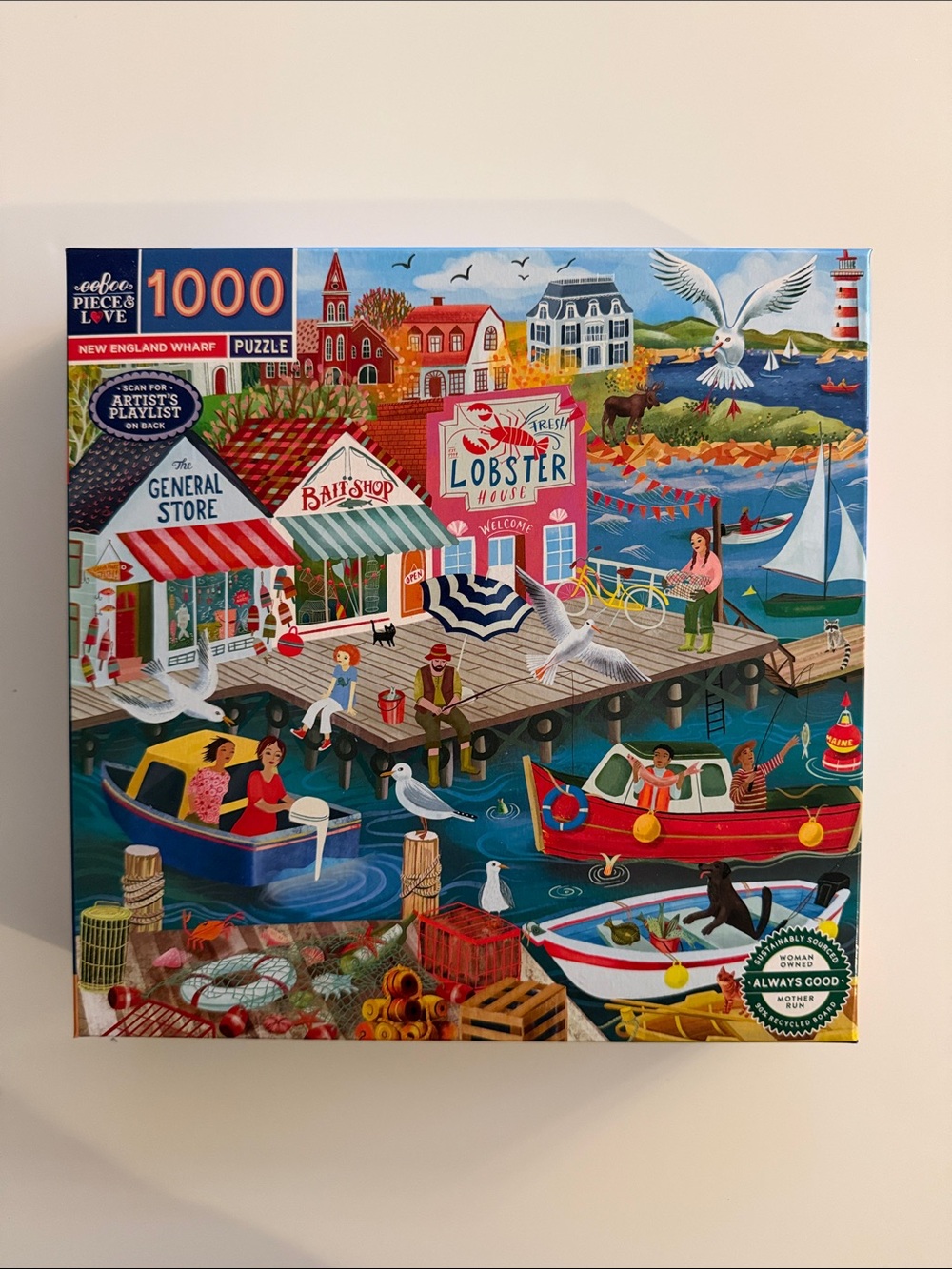 Eeboo-  New England Wharf-  1000-Piece Puzzle